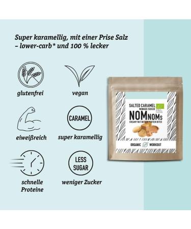 Buy Salted Caramel Nomnoms Big Pack | Organic Vegan Protein Bites (225g - 15 Bites) | Healthy Nutmus Bar Alternative - Buy Online on GoSupps.com