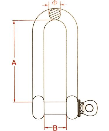 Stainless Steel 316 Long D Shackle 3/8 (10mm) - Marine Grade - Buy Online on GoSupps.com