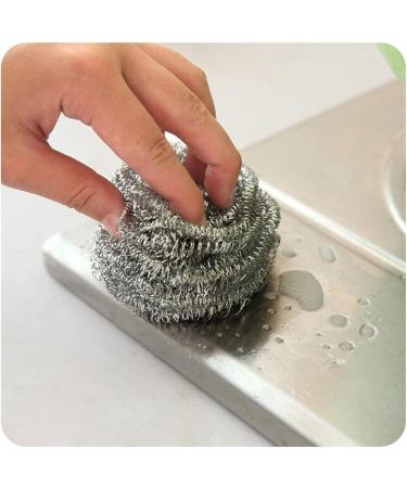 4 Pcs Stainless Steel Scourer Wire Dish Pot Kitchen Cleaning Ball Washing Dishes Scrubbers Pan Bowl Cleaner Kitchen Accessories Practical and Fashion - Buy Online on GoSupps.com