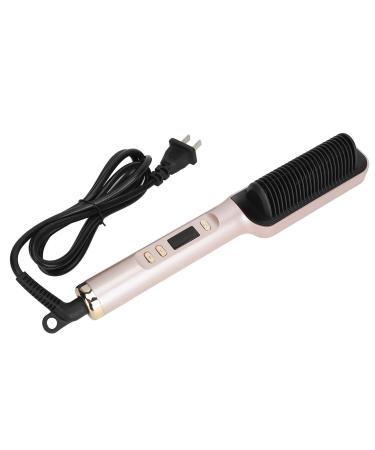 Hair Straightener Brush 35W US Plug 110 to 240V Hair Straightening Comb for All Hair Texture (Rose Gold)