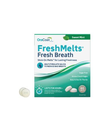 OraCoat® FreshMelts® Fresh Breath Stick-on™ Melts for Lasting Freshness, Sweet Mint, 60 Count 60 Count (Pack of 1)