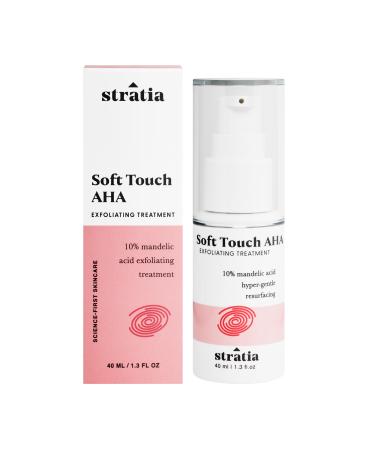 Stratia Soft Touch AHA | 10% Mandelic Acid Exfoliant Serum | Facial Exfoliant for Fine Lines Skin Texture Blemishes | 1.3 Fl Oz
