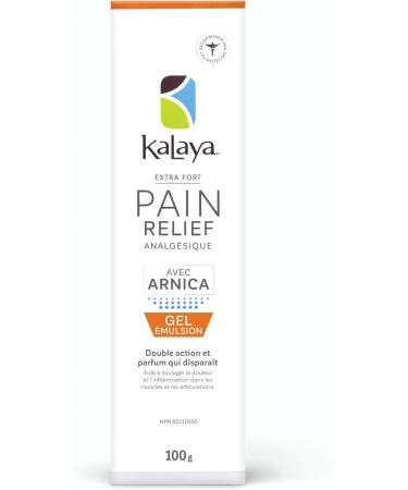 Kalaya Extra Strength Pain Relief Emulsion Gel with Arnica 100 g Fast Acting Long Lasting Reduces Inflammation Vanishing Scent Made in Canada medically formulated for Arthritis Joints Muscle Back Neck Shoulder Hand and Knee Pain - Buy Online on GoSupps.com