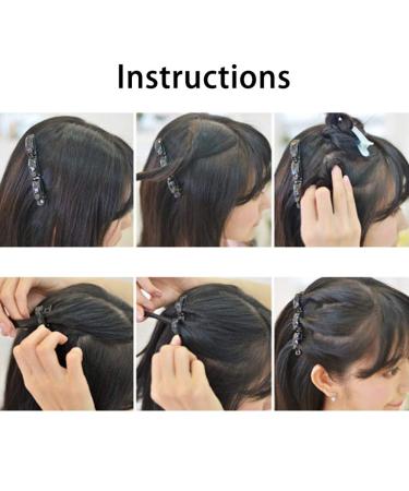 Women's Hairstyle Hair Needle & Clips Set | 2-Piece Hair Dressing Hairpin & Band | Double Bang Hairdresser Clips for Women & Girls - Black - Buy Online on GoSupps.com