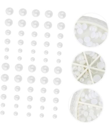 Ipetboom 1 Box Nail Decorations Pearl Flatback Beads Round Flatback Bulk Crafts Gemstones Bulk Pearl Manicure Ornament Nail Art Decoration Pearl Nail Charm Diamond Abs White Delicate 3d 6.5X6.5X1cm White - Buy Online on GoSupps.com