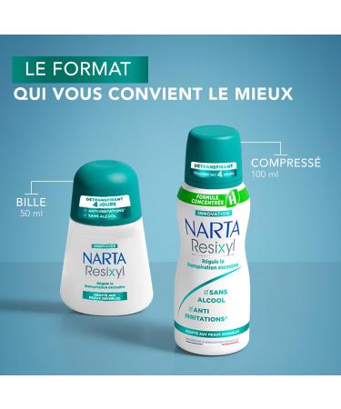  Narta Narta - Resixyl - Women's Deodorant Roll-On - Excessive Perspiration Treatment - 4 Day Effectiveness - 3 x 50 ml - Buy Online on GoSupps.com