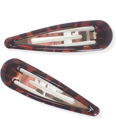 Topkids Accessories 2pc 7cm / 2.75" Large Hair Snap Clips Big Snap Clips Women Girls Kids Sectioning Slide Grip Fringe Styling Fine Hair Thick Hair Bendies Sleepies Epoxy (Brown Tort) - Buy Online on GoSupps.com