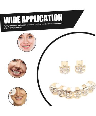 FRCOLOR 1 Set Hip-Hop Fangs Halloween Funny Golden Braces Accessories (Set of 8) Rapper Costume Props Teeth Halloween Clothing for Men Ornament Vampire False Teeth - Buy Online on GoSupps.com