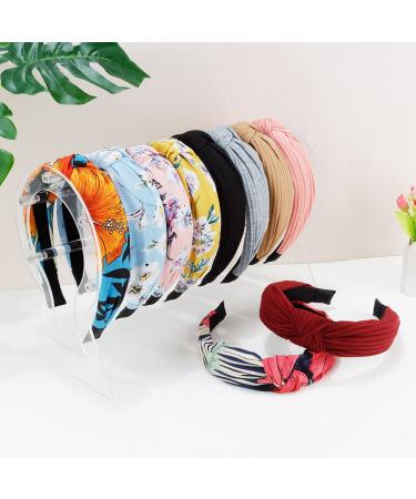 TOBATOBA 10-Piece Women's Knotted Headband Set - Non-Slip Floral & Solid Color Turbans - Stylish Hair Accessories - Buy Online on GoSupps.com