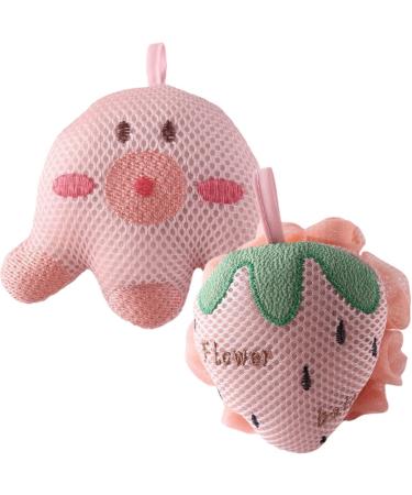 FOMIYES 2pcs Cartoon Bath Ball Kids Loofah Mesh Shower Animal Shower for Men Kids Bath Balls Shower Puff Shower Pouf Bath Sponge Swirl Man Polyester Filled Cotton Pe Body