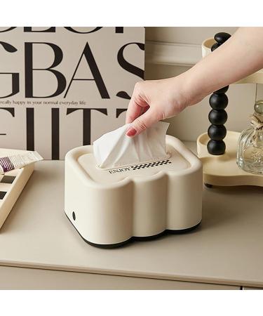 Tissue Box Holder | Wet Wipes Box Holder Dispenser Case - Wall Mounted Spring Design Self-Adhesive Wipes Case Wet Wipes for Countertop Night Stand Tissue Qmisify Cream Black - Buy Online on GoSupps.com