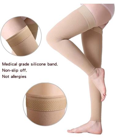 SH-Ruidu 23-32 mmHg Compression Stockings for Thighs - Firm Support No Foot Prevent Varicose Veins - Unisex Nude X-Large - Buy Online on GoSupps.com