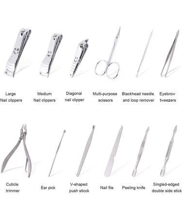 Professional Nail Clippers Set YRHOME 12 Piece Stainless Steel Manicure Kit Fingernail and Toenail Clipper Cutter Includes Cuticle Remover Stainless Steel Sharp Sturdy Trimmer Set with Portable Tra - Buy Online on GoSupps.com