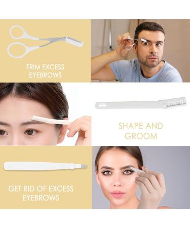 3-in-1 Eyebrow Shaping Grooming Kit - Trimmer Scissors Tweezers & Razor for Men & Women - Perfect for Precision Eyebrow Care - Buy Online on GoSupps.com