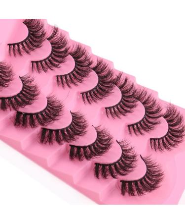 BSLVWG False Eyelashes 7 Pairs Professional Reusable 8D Mink Lashes Natural Waterproof Thick Fluffy Fake Eyelashes Faux Mink Eyelashes Natural Look Russian Strip Lashes (7007) - Buy Online on GoSupps.com