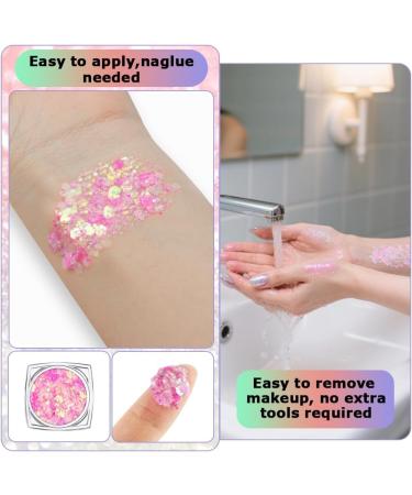  AOOWU Luminous glitter gel 12 brilliant colors for face body gel with glitter for face and body sticker luminous effect Carnival Glitter with box for party makeup (A) - Buy Online on GoSupps.com