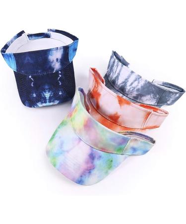 Unisex Tie Dye Lightweight Visor Cap with Sweatband for Running & Outdoor Activities - Navy - Buy Online on GoSupps.com