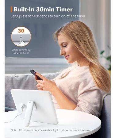 Ultra-Thin UV-Free Light Therapy Lamp | 10000 Lux, Timer & Brightness Levels | Memory Function | 90 Rotatable Stand | White - Buy Online on GoSupps.com