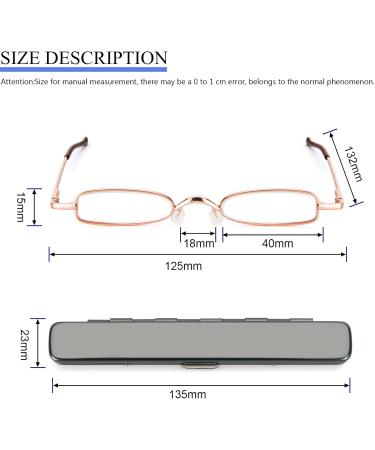 REAVEE Slim Pocket Reading Glasses - 2 Pack Spring Hinge Metal Frame Portable Readers with Pen Clip Case +1.0 - Ideal for Men & Women - Buy Online on GoSupps.com
