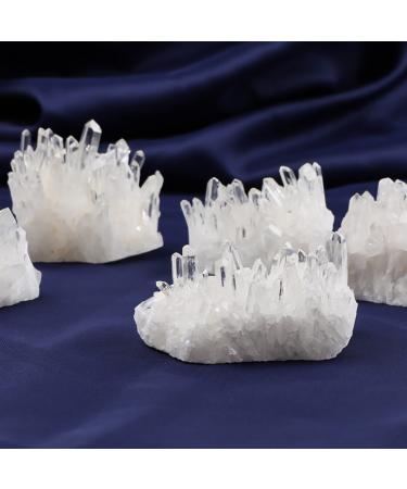 1pc Crystals and Stones Natural Clear Quartz Cluster Irregular Raw Minerals Home Office Desktop Decor Ornaments Gifts Natural Luster (Color : Clear Size : 1pc 20-30g) 1pc 20-30g Clear