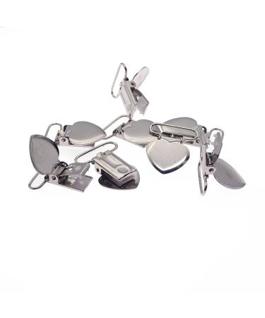 Sutoyuen 1 Metal Heart Suspender Clips - 20pcs Silver Pacifier Clips for DIY Craft Dummy Pacifier Holders - Buy Online on GoSupps.com