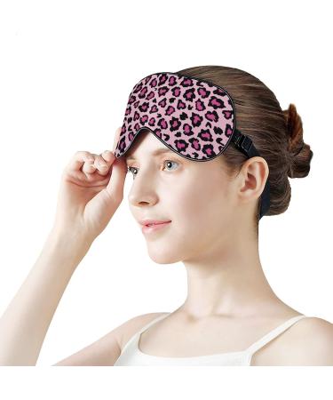 Pink & Black Leopard Skin Sleep Mask for Women | Adjustable Eye Shades with Elastic Strap - Cozy Sleep Accessory - Buy Online on GoSupps.com