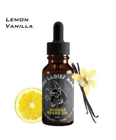 Badass Beard Care Men's Beard Oil - The Ladies Man Scent 1 oz | All Natural Ingredients for Soft, Healthy Beard | Promotes Growth, Reduces Itchiness | 1 Ounce (Pack of 1) - Buy Online on GoSupps.com