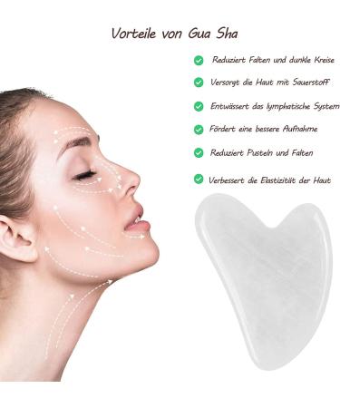 Natural Jade Gua Sha Heart Tool | 100% Natural Stone Massage for Face Eyes & Neck | Skin Care & Relaxation - Buy Online on GoSupps.com