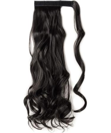 17" Long Curly Wavy Wrap Around Ponytail Clip in Hair Extensions One Piece Hairpiece Magic Tape in Pony Tail Extension for Women Natural Black - Buy Online on GoSupps.com