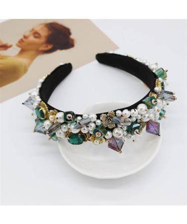 Shop Luxury Baroque Crystal Beaded Headband - Wild Iron Flower Hair Hoops for Dance Parties | Famousgoods - Buy Online on GoSupps.com
