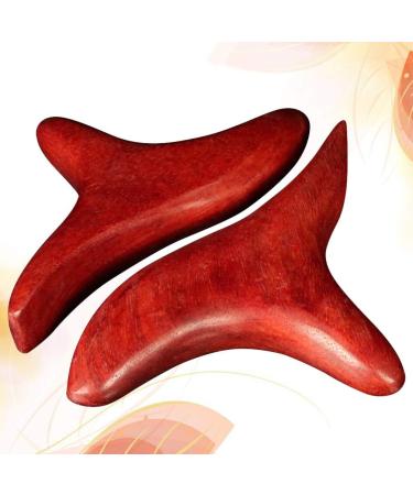 2-Piece Dark Red Wood Massage Stick & Gua Sha Tool | Thai Facial & Body Massage Tools - International Shipping - Buy Online on GoSupps.com
