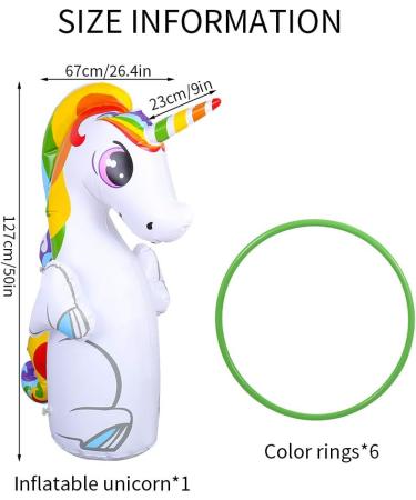 Melanie's Power Inflatable Unicorn Punching Bop Bag - Kids & Adults Sandbags Boxing Target with Toss Rings - Buy Online on GoSupps.com