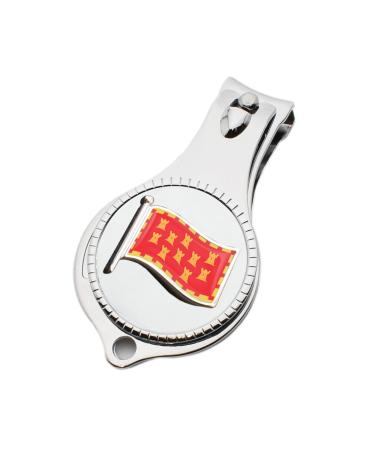 Flag of Greater Manchester England Design Pocket Metal Nail Clipper and Bottle Opener with Personalised Engraved Message Presented in a Velvet Pouch