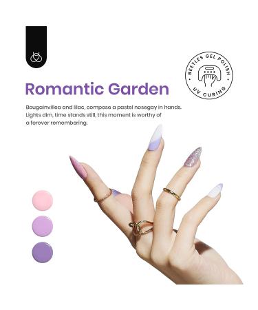 Beetles Gel Nail Polish Set - Romantic Garden Collection (6 Colors) | Pink, Purple, Glitter, White | Soak Off, LED Lamp Cured Manicure Kit - Buy Online on GoSupps.com