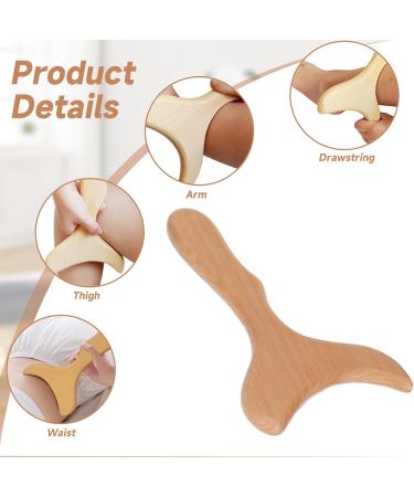 Gua Sha Massage Wood - All-Natural Wooden Massager for Neck Legs Back & Body Pain Relief & Relaxation - Buy Online on GoSupps.com