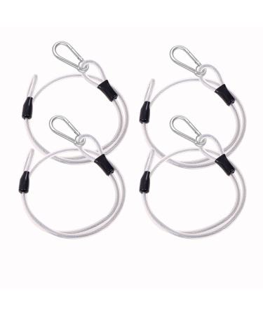 Loop cable 4 pieces wire rope with eyelets 80 CM steel cable coated with eyelets cable lock with safety rope for bicycles and luggage