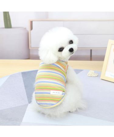 Shop Breathable Striped Dog T-Shirts - 2-Pack Cotton Vests for Small & Medium Dogs | Yaodhaod Summer Apparel - Buy Online on GoSupps.com