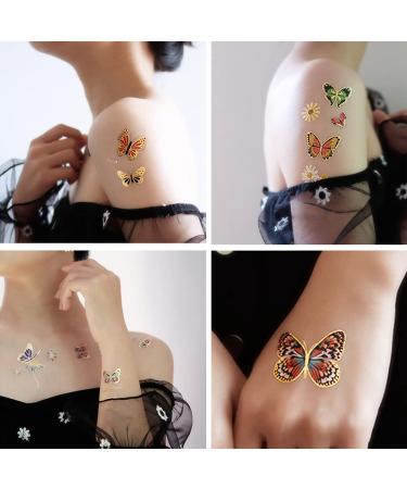 Ooopsiun Glitter Butterfly Tattoos for Girls Women - 79+ Gold Styles | Party Favors & Birthday Decor - Buy Online on GoSupps.com