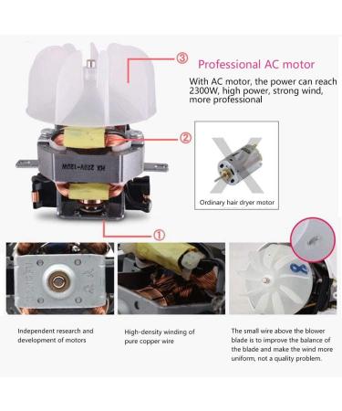 Hair Dryer with LED Indicator Powerful AC 2300W Professional Hairdryer Negative Ionic Technology Hairdryer with Nozzle with 3 Heat 2 Speed Settings Low Noise for Home and Salon Black Small Gift - Buy Online on GoSupps.com