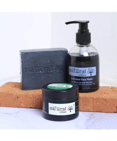 Natural Vibes Ayurvedic Activated Charcoal & Tea Tree Face Wash 150ml - Deep Cleanse & Refresh Your Skin | Buy Online Worldwide - Buy Online on GoSupps.com
