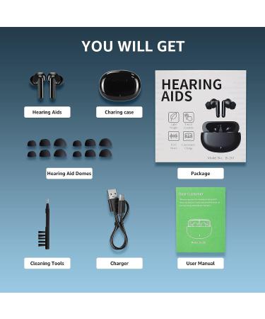 Rechargeable Small Hearing Aids for Seniors | Noise Cancelling 16 Channels Nano Digital Amplifier | Invisible OTC Hearing Aids for Adults in Black - Buy Online on GoSupps.com