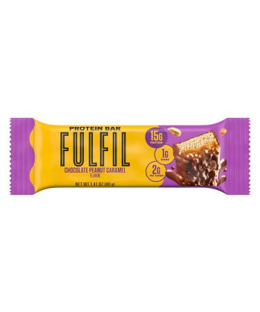 FULFIL Protein Snack Bars Chocolate Peanut Caramel Flavored Gluten Free with 15g Protein Pantry Staples 12 Count FULFIL Chocolate Peanut Caramel 15g - Buy Online on GoSupps.com