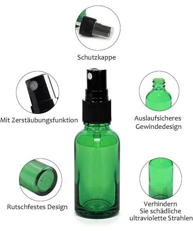 TOPSKY 12 30ml UV-Resistant Glass Spray Bottles - Fine Atomizer for Essential Oils Perfumes & Hair Products (Green) - International Shipping Available - Buy Online on GoSupps.com