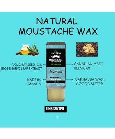 Buy 100% Natural Unscented Moustache Wax - Medium Hold | Premium Quality Made in Canada - 15g - Buy Online on GoSupps.com