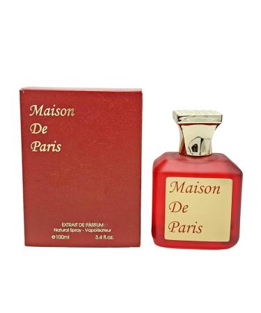 Maison De Paris Extrait De Parfum 3.4oz + Red Baccara 3.4oz + Bacarrat Rogue 540 Roll On Body Oil unisex (12ml) (Pack of 3) (inspired by BACARRAT ROGUE 540) - Buy Online on GoSupps.com