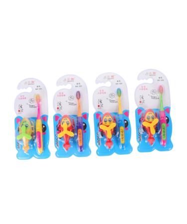 Minkissy 4 sets children's toys toothbrush tooth cleaning Tool oral cleaning supplies soft-indeed toothbrush cartoon toothbrush household toothbrush children toothbrush manual toothbrush
