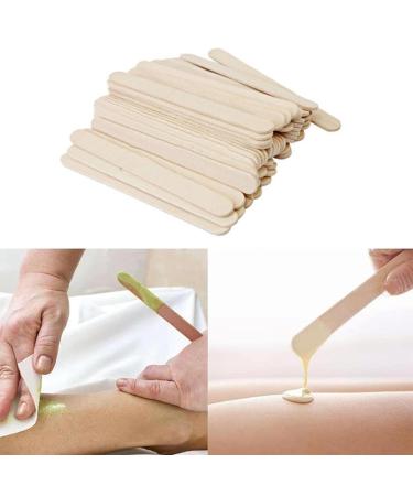 perfk 4x 50 Wooden Wax Sticks - Small Hair Removal Wax Spatula for Salon Use - Rounded End Spatula for Nose and Body Waxing - Buy Online on GoSupps.com