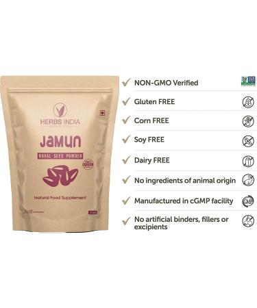 Jamun Seed Powder 16 oz (1 lb) | Indian BlackBerry Fruit Syzygium Cumini | Black Java Plum Eugenia Jambolana - HerbsIndia - Buy Online on GoSupps.com