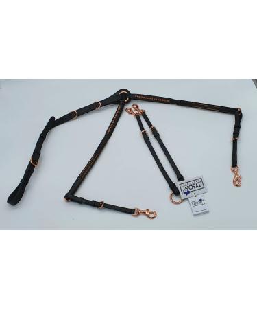 Breastplate Deister Brown Rose Gold Pink Dark Brown Leather Soft Rhinestone Glitter Auxiliary Reins Tysons (Warmblood)