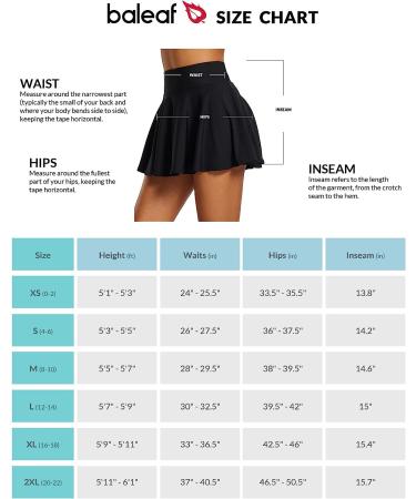 Baleaf Women's High Waisted Tummy Control Tennis Skort with Shorts Pockets - Black, Large - Buy Online on GoSupps.com